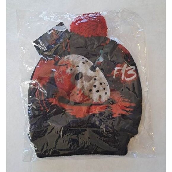 New Friday the 13th Jason Beanie Hat Adult Winter Horror Movie Warm One Size NWT - Picture 2 of 2